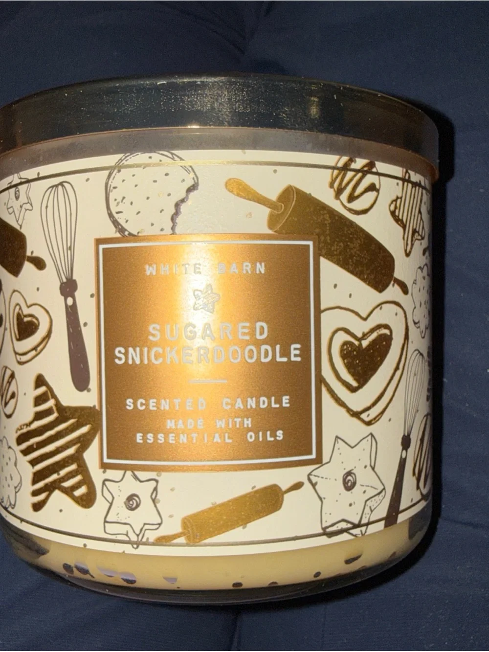 White Barn Sugared Snickerdoodle 3-Wick Candle - Cream & Orange Accent